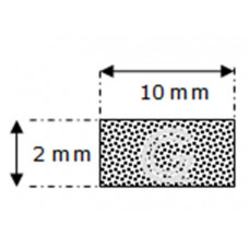Rectangular sponge rubber cord | 2 x 10 mm| roll 100 meter